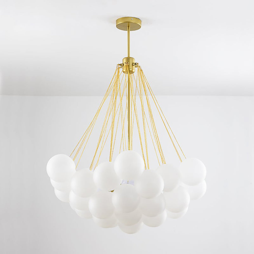 Hanging Ceiling Light Multi-Globe Frosted Glass Fixture Gold Black Chrome for Dining Room Kitchen Island Entryway Indoor Chandelier Adjustab
