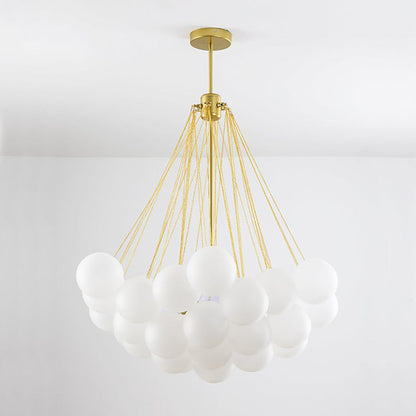 Hanging Ceiling Light Multi-Globe Frosted Glass Fixture Gold Black Chrome for Dining Room Kitchen Island Entryway Indoor Chandelier Adjustab