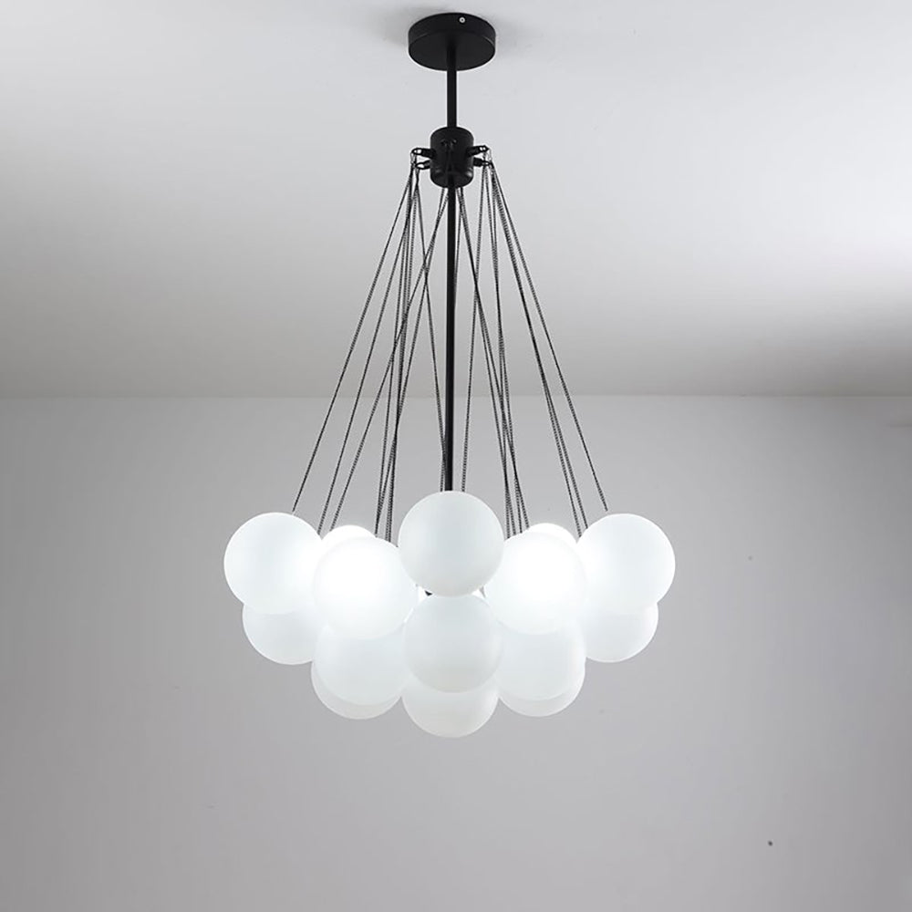 Hanging Ceiling Light Multi-Globe Frosted Glass Fixture Gold Black Chrome for Dining Room Kitchen Island Entryway Indoor Chandelier Adjustab