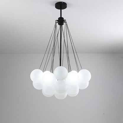 Hanging Ceiling Light Multi-Globe Frosted Glass Fixture Gold Black Chrome for Dining Room Kitchen Island Entryway Indoor Chandelier Adjustab