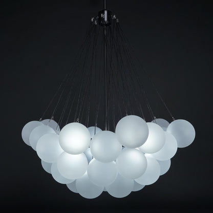 Hanging Ceiling Light Multi-Globe Frosted Glass Fixture Gold Black Chrome for Dining Room Kitchen Island Entryway Indoor Chandelier Adjustab