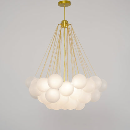 Hanging Ceiling Light Multi-Globe Frosted Glass Fixture Gold Black Chrome for Dining Room Kitchen Island Entryway Indoor Chandelier Adjustab