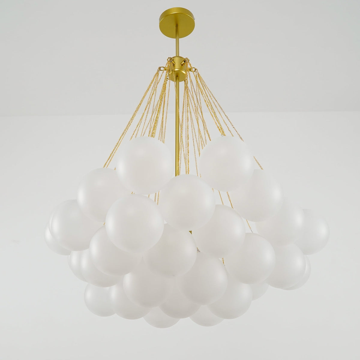 Hanging Ceiling Light Multi-Globe Frosted Glass Fixture Gold Black Chrome for Dining Room Kitchen Island Entryway Indoor Chandelier Adjustab