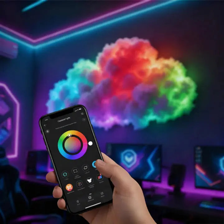 RGB LED Light Cloud Lamp with App Control, Smart LED Lamp for Ambient Lighting, DIY Mood Lighting for Room Decor