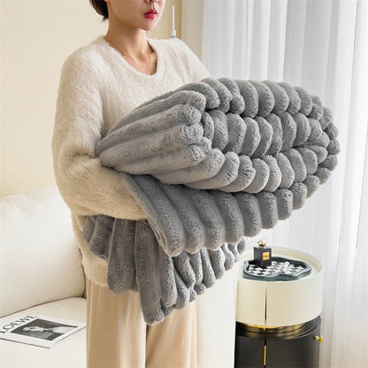 Plush Fleece Throw Blanket Soft Cozy Warm for Couch Bed Sofa Living Room Bedroom Year-Round Lightweight Machine Washable