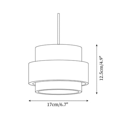Travertine Stone Pendant Light with Walnut Wood Accent Band – Natural Cylindrical Hanging Fixture for Kitchen & Dining