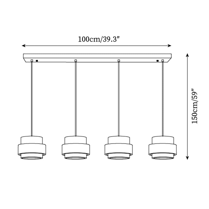 Travertine Stone Pendant Light with Walnut Wood Accent Band – Natural Cylindrical Hanging Fixture for Kitchen & Dining