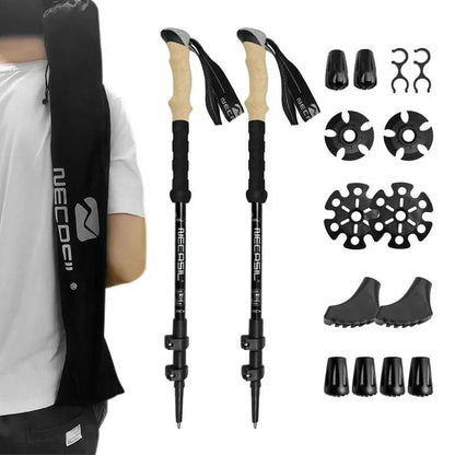 Collapsible Hiking Poles | Lightweight Trekking Support with Adjustable Length | Comfortable Grip for Enhanced Stability