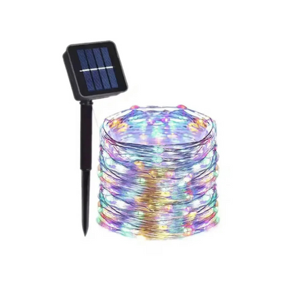 Solar String Lights Outdoor Waterproof 8 Modes Flexible Copper Wire LED Fairy Lights for Patio Garden Deck Fence Party Decor Year-Round
