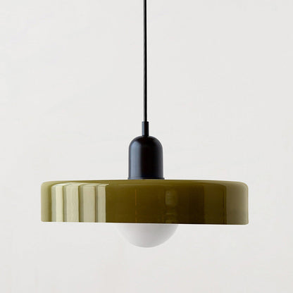 Colorful Stained Glass Pendant Light – Artistic Hanging Lamp, Adjustable Height, Round Shade