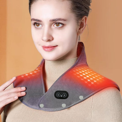 ComfortEase | Almohadilla térmica eléctrica para cuello y hombros con vibración | Diseño ergonómico para el alivio del dolor