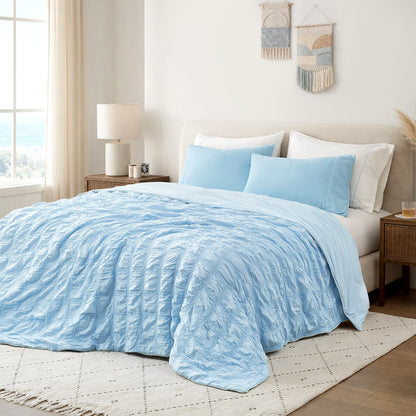 Comfort Collection | Cooling Comforter with Advanced Airflow | Lightweight Seersucker Design for Hot Sleepers