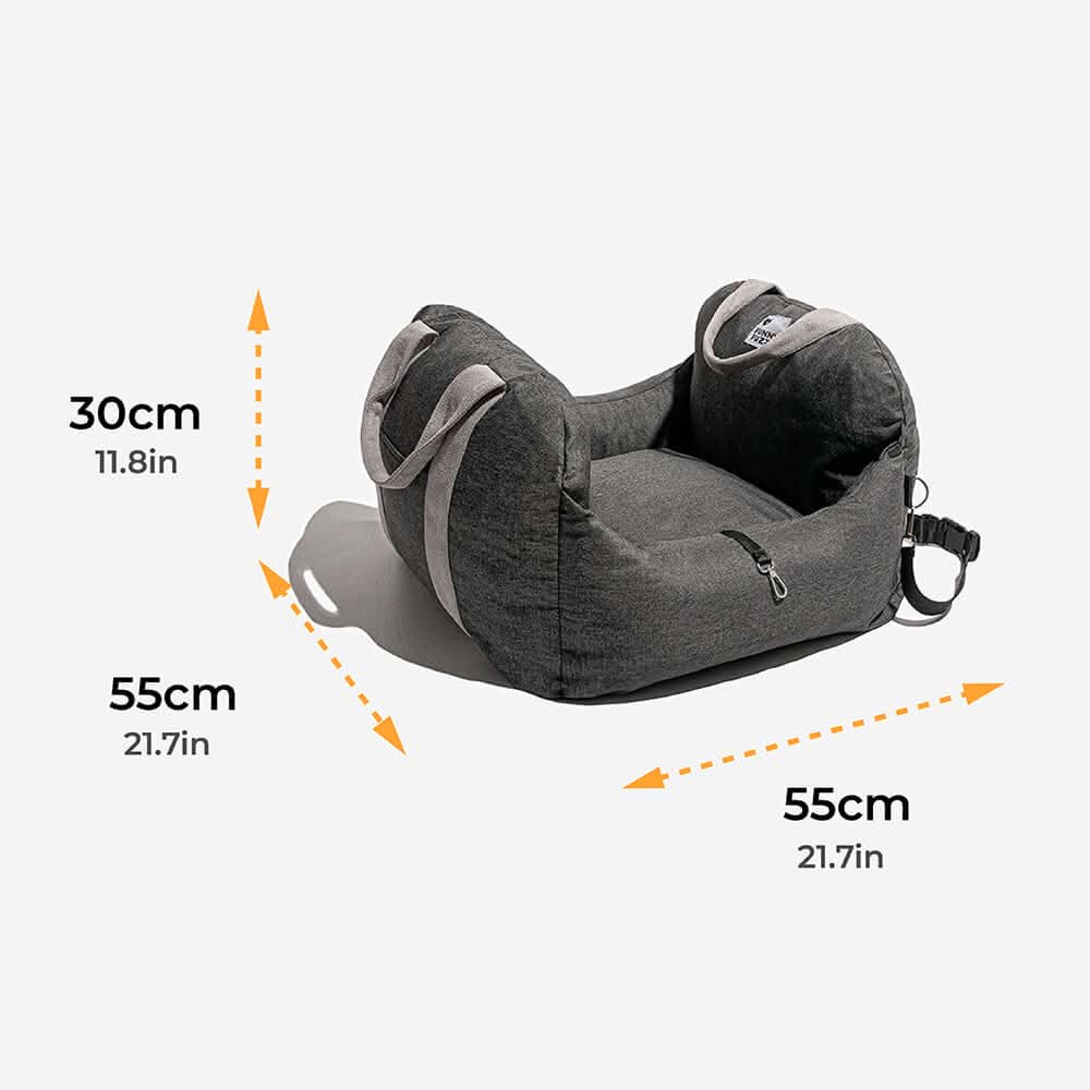 Cama de coche para mascotas Comfort Pet | Asiento para perros con cinturones de seguridad ajustables y base antideslizante | Ideal para viajes y uso en casa