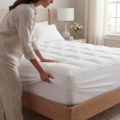 Comfort Sleep | Sobrecolchón refrescante con suavidad de 1000 GSM | Diseño transpirable para una mejor calidad de sueño