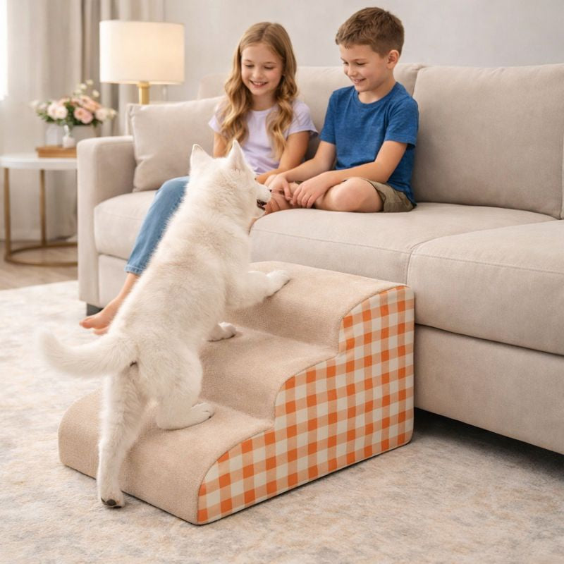 Comfort Steps | Escaleras para perros para cama con espuma de alta densidad antideslizante | Solución de ascenso segura para mascotas mayores y pequeñas