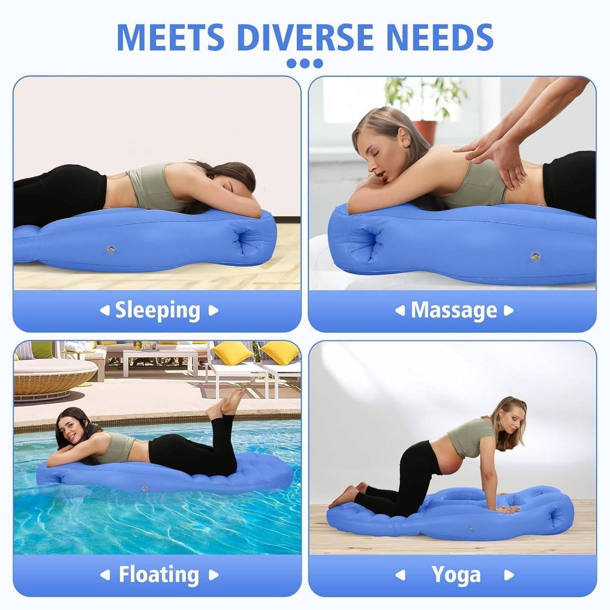 Inflatable Pregnancy Pillow, Stomach Sleeper Pillow with Belly Cutout, Adjustable Maternity Pillow with 2 Air Chambers