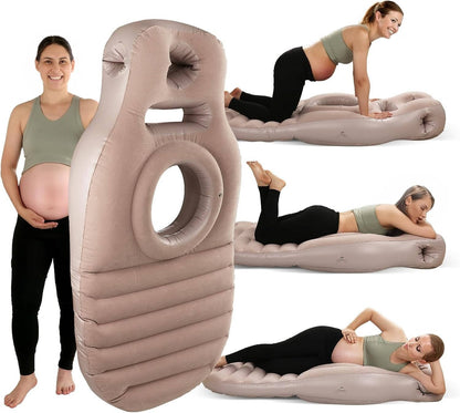 Inflatable Pregnancy Pillow, Stomach Sleeper Pillow with Belly Cutout, Adjustable Maternity Pillow with 2 Air Chambers