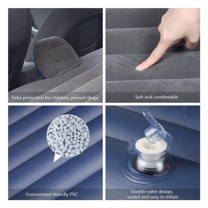 Comfort Travel | Colchón inflable para coche con soporte en T y almohadas | Perfecto para viajes por carretera y acampadas