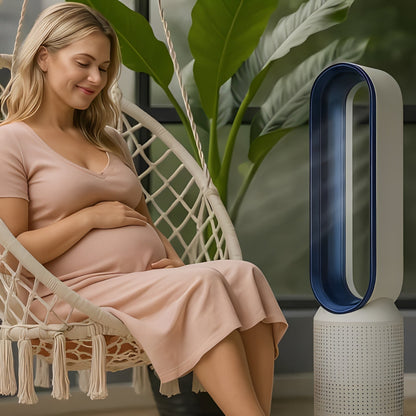 Compact Air Circulator | Bladeless Design with Remote Control | Quiet Operation for Comfortable Spaces