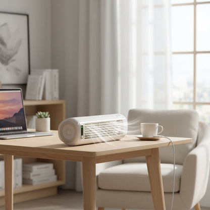 Personal Cooling Tower Fan Rechargeable USB Desk Fan Whisper-Quiet Evaporative Air Cooler 3 Speeds for Bedroom Office Travel Small Spaces