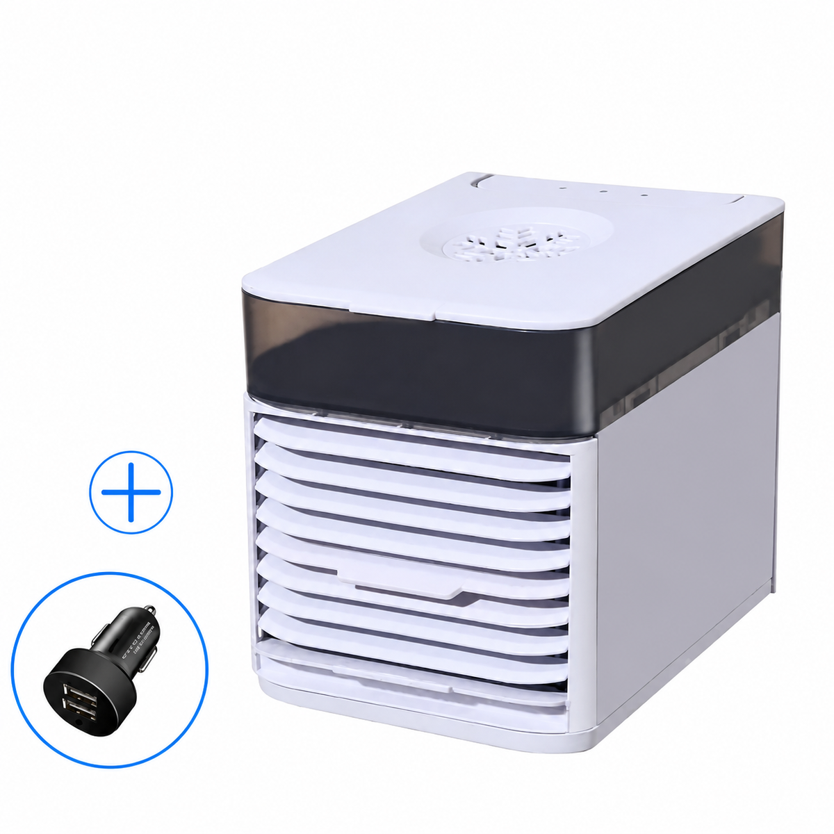 Portable Air Cooler for Car, 12V Car Air Cooler with Evaporative Cooling and Water Tank, USB Cooling Fan for Trucks
