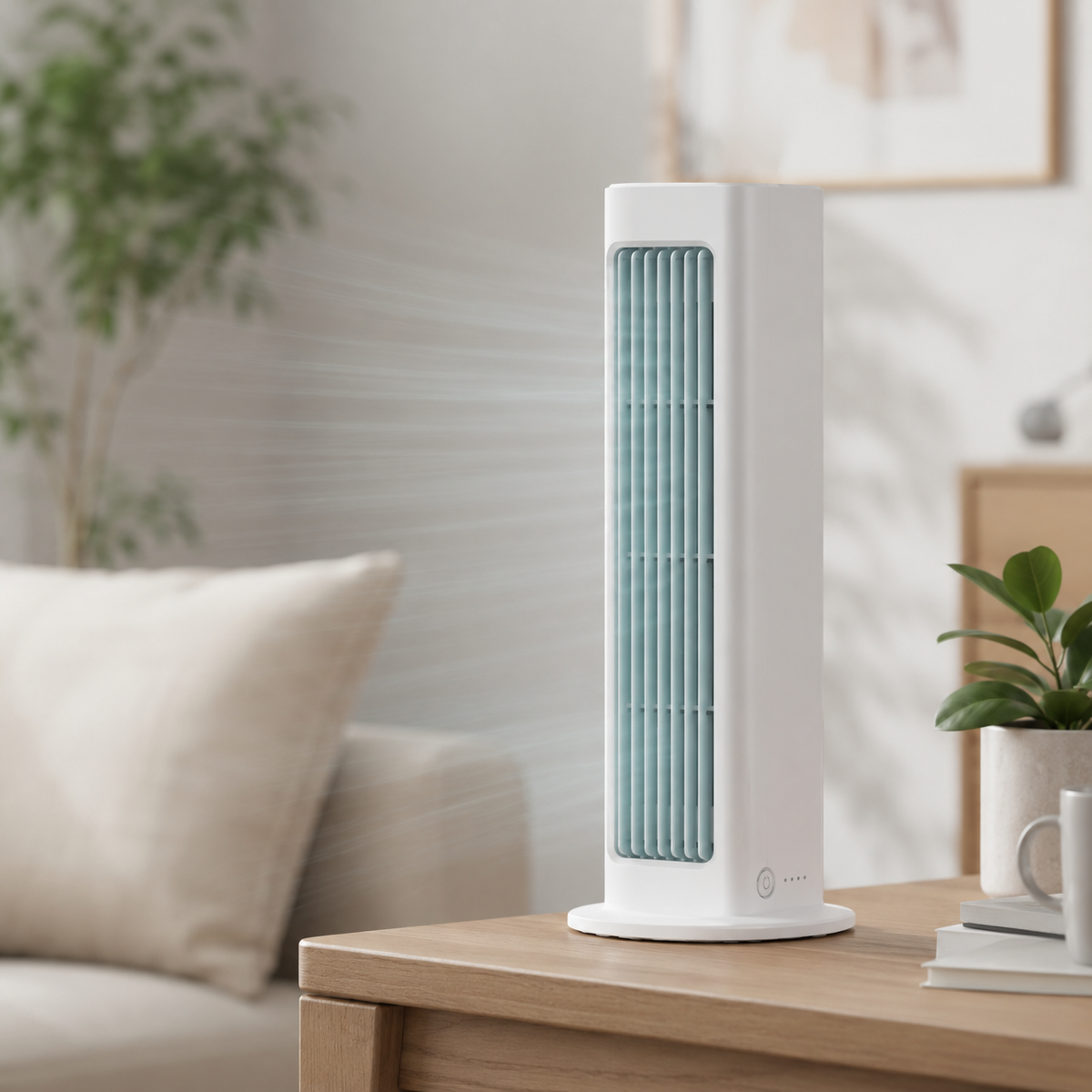 Compact Cooling Tower Fan with Oscillating Function | Efficient Airflow for Comfortable Living
