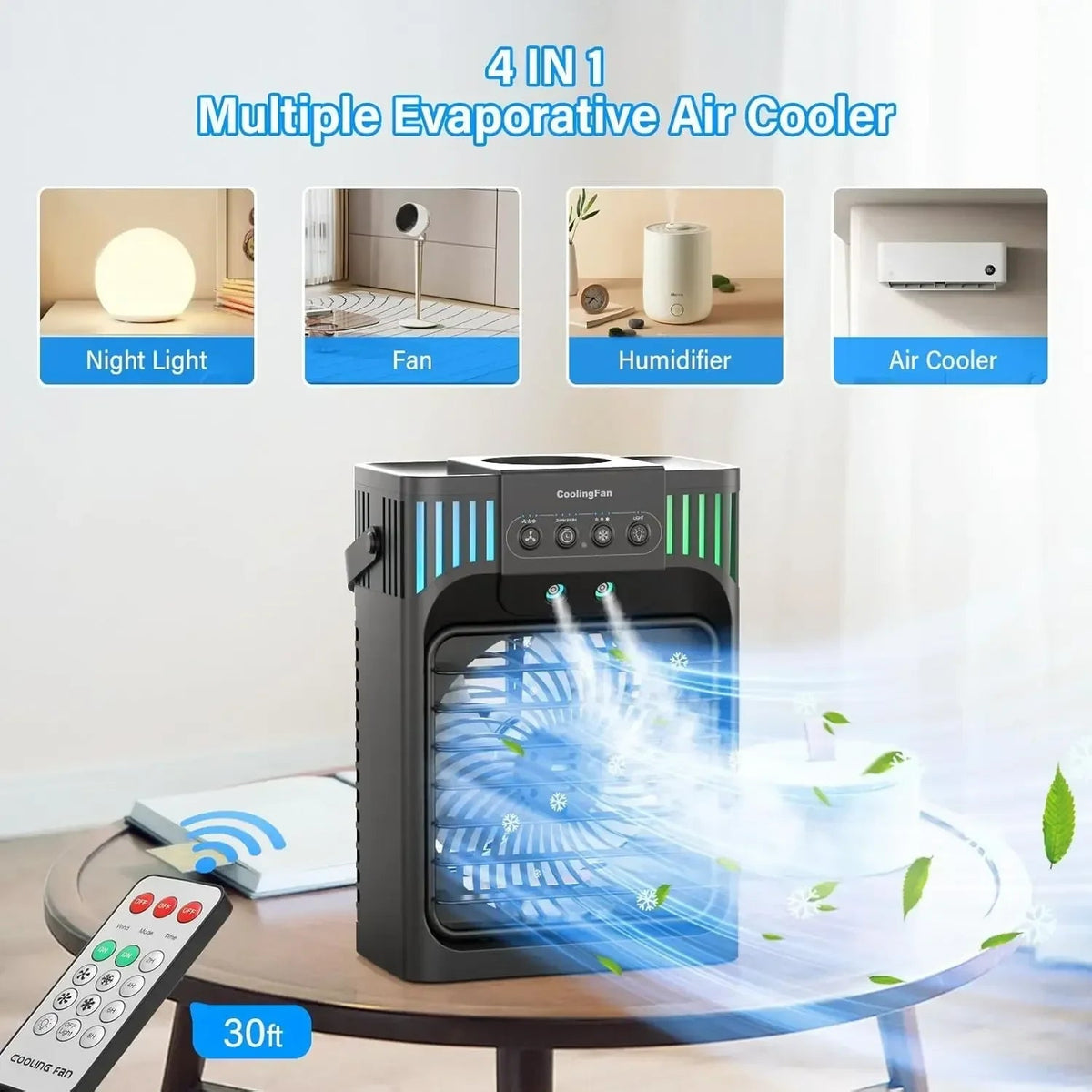 Compact Desktop Air Conditioner | Portable Air Cooler with Remote Control | Personal Comfort for Home or Office