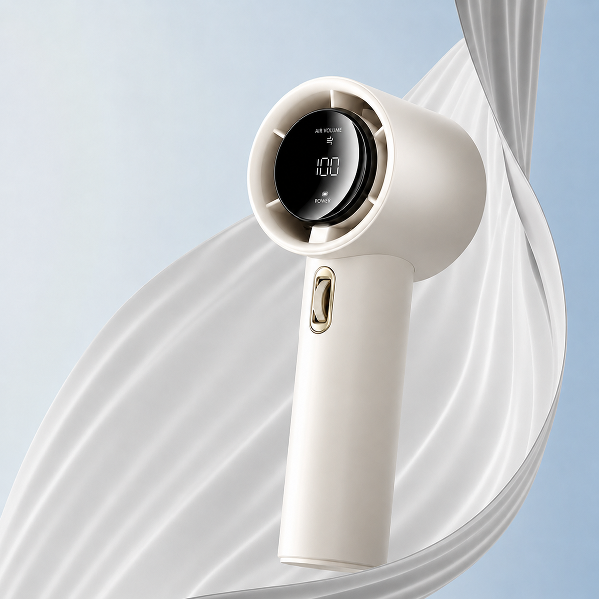 Portable Fan Handheld Rechargeable, Metal Mini Handheld Fan with Digital Display, Cool Fan for Summer Travel