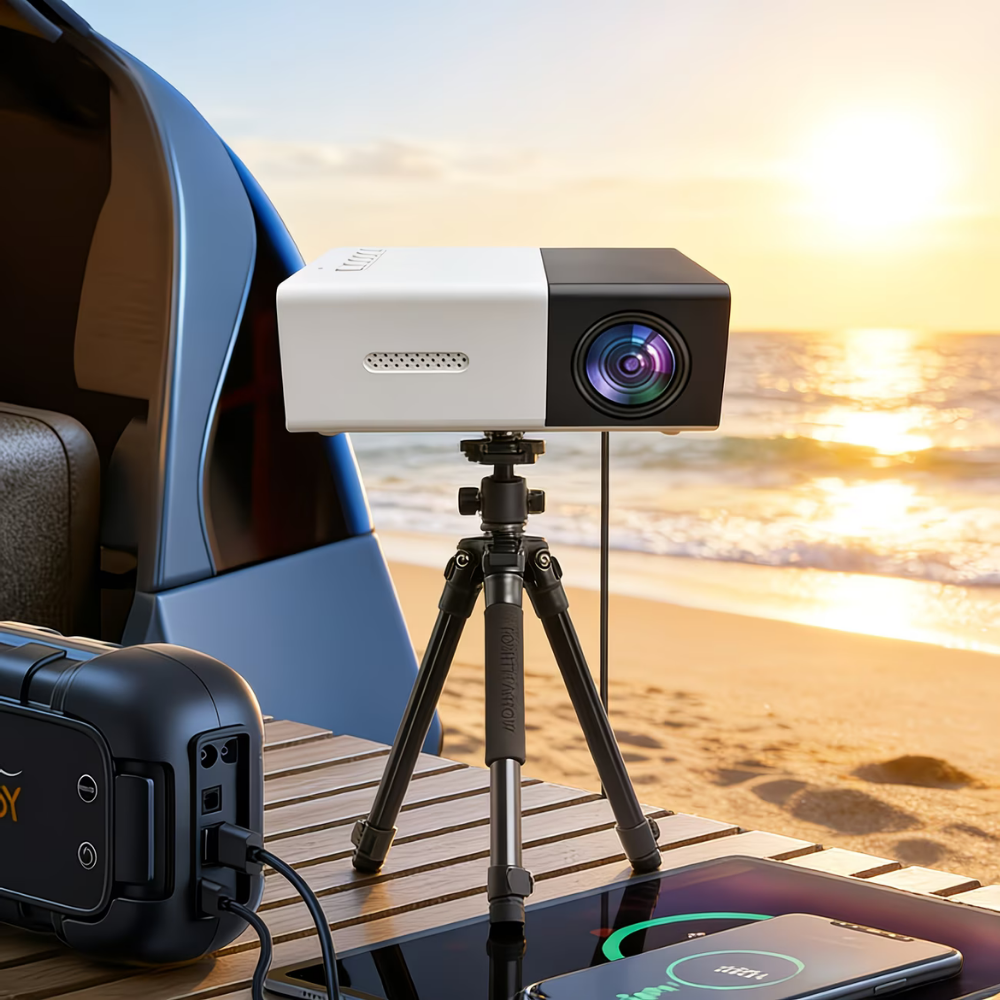 Compact Mini Projector | 1080P Portable Home Theater with Built-in Speaker for Stunning Clarity