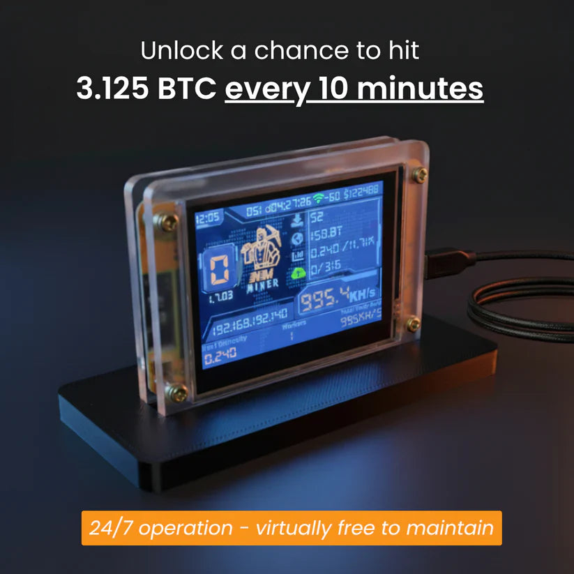 Compact Mining Display | ESP32 Crypto Monitoring Device with 2.8-Inch Display | Real-Time Metrics for Efficient Mining