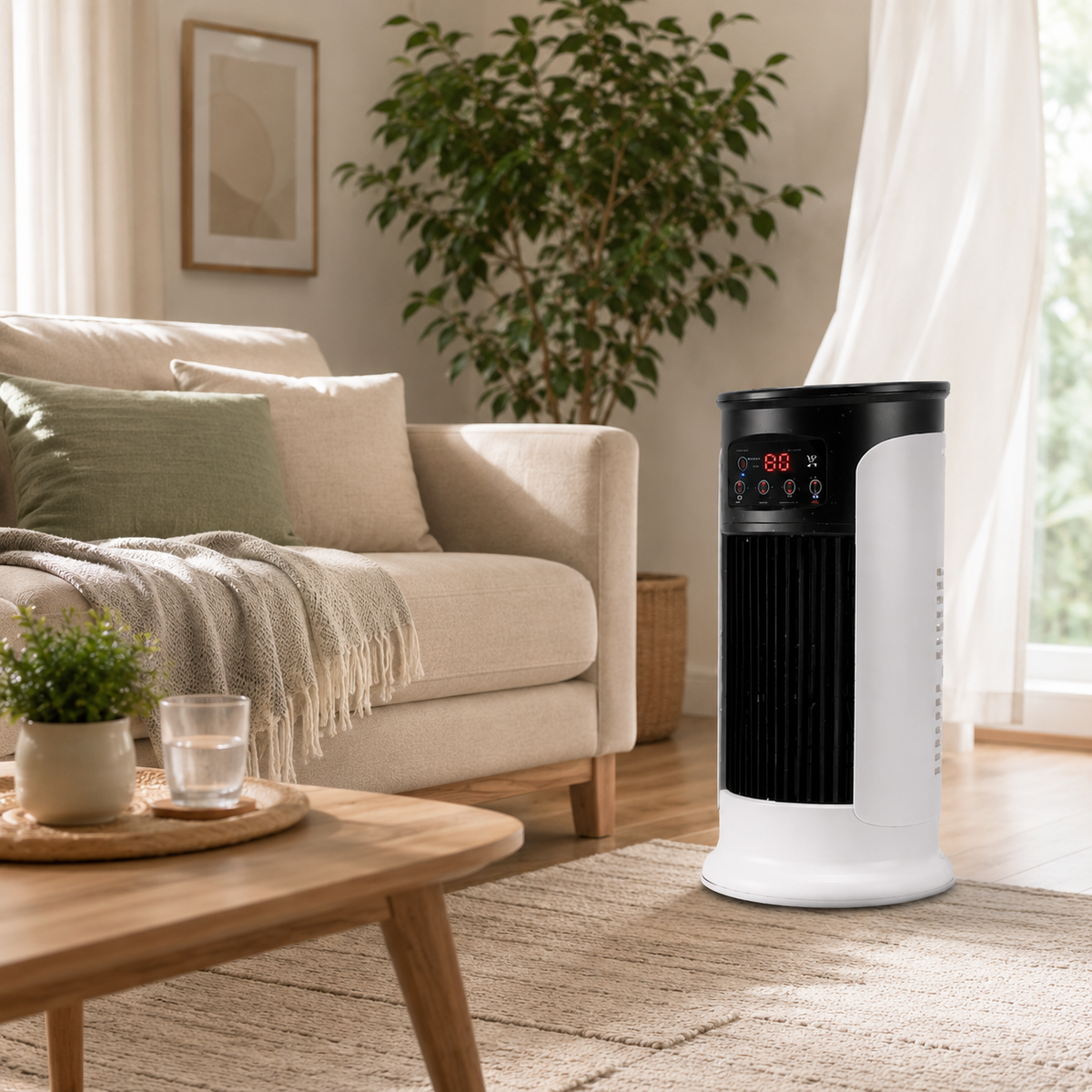 Compact Portable Air Conditioner with Energy Efficiency & Dehumidifier Function for Year-Round Comfort