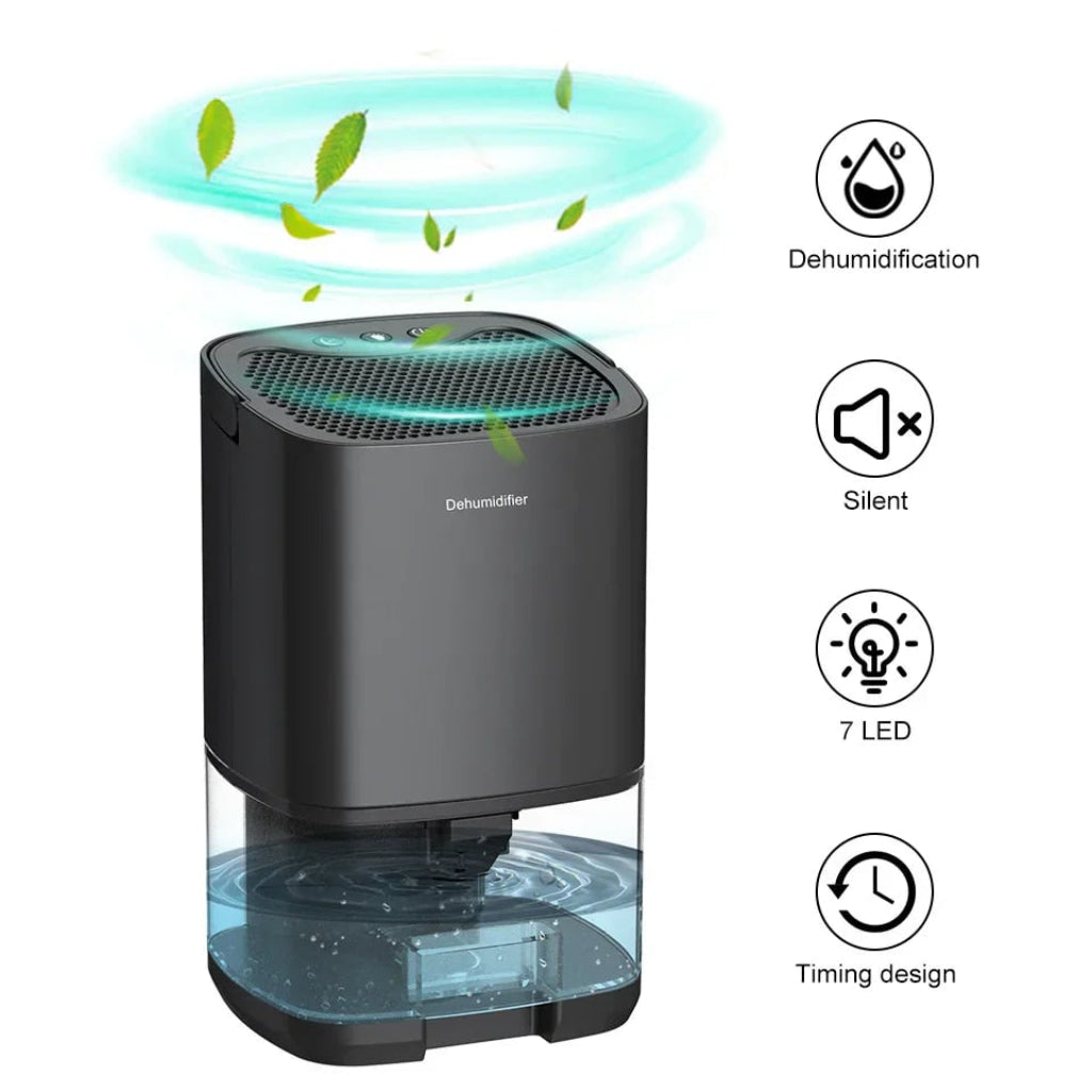 Compact Portable Dehumidifier with Night Light & Air Filter | Ideal for Small Rooms & Clean Air Quality