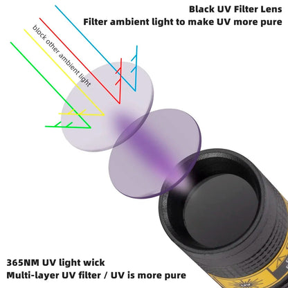 UV Flashlight Rechargeable, Black Light Flashlight for Pet Urine Detection, Mini UV Light for Leak and Stain Inspection