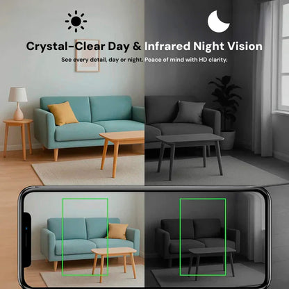 Compact Wireless Security Camera System with 1080P Video & Night Vision | Discreet Indoor Monitoring for Enhanced Home Security