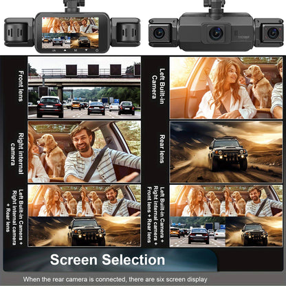 4-Camera Wireless Dash Cam System with Night Vision for Cars – Front, Rear & Side Recording – 1080p HD Video – WiFi App Control – 24/7