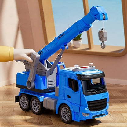 Construction Crane Truck Toy with Movable Arm, Lights and Sounds