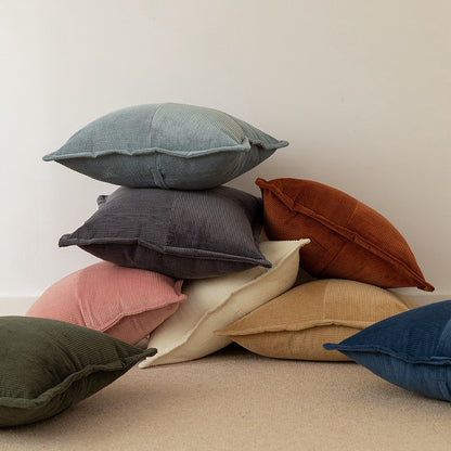 Contrast Twill Solid Pillow Cover – Elegant Polyester Cotton Cushion Cover in 8 Colors