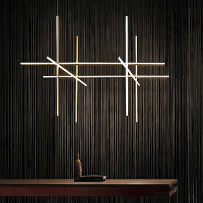 Geometric Grid Ceiling Light Fixture for Dining Room & Open Spaces | Adjustable Height LED Chandelier | Modern Aluminum Track System | Multi