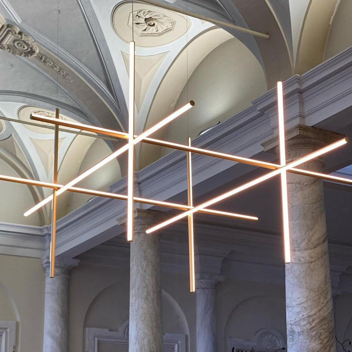 Geometric Grid Ceiling Light Fixture for Dining Room & Open Spaces | Adjustable Height LED Chandelier | Modern Aluminum Track System | Multi