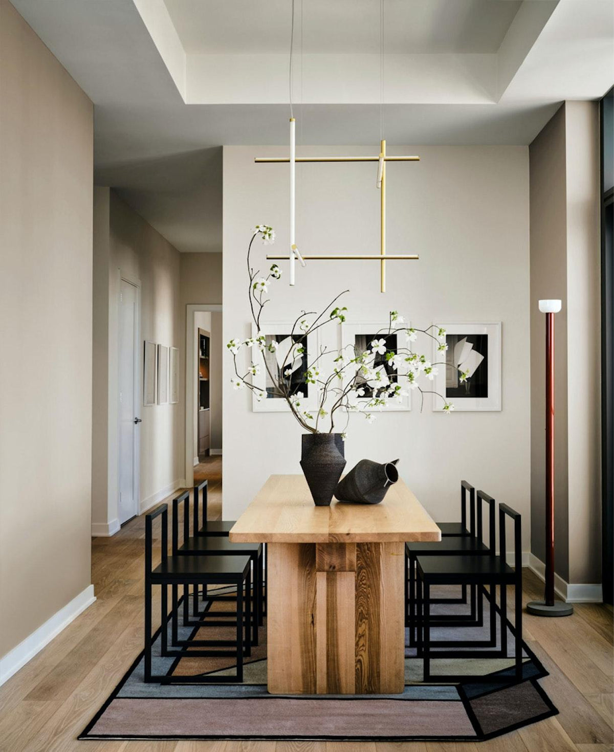 Geometric Grid Ceiling Light Fixture for Dining Room & Open Spaces | Adjustable Height LED Chandelier | Modern Aluminum Track System | Multi