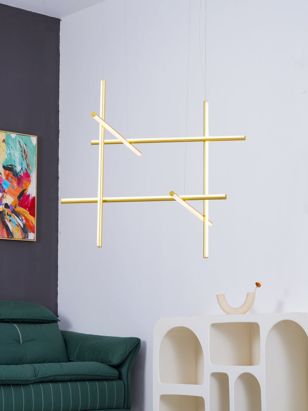 Geometric Grid Ceiling Light Fixture for Dining Room & Open Spaces | Adjustable Height LED Chandelier | Modern Aluminum Track System | Multi