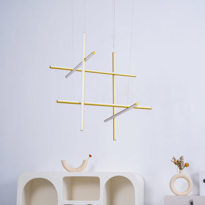 Geometric Grid Ceiling Light Fixture for Dining Room & Open Spaces | Adjustable Height LED Chandelier | Modern Aluminum Track System | Multi