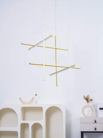 Geometric Grid Ceiling Light Fixture for Dining Room & Open Spaces | Adjustable Height LED Chandelier | Modern Aluminum Track System | Multi