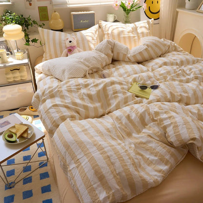 Cotton Crepe | Bedding Set with Breathable Comfort | Complete Quilt Set for Year-Round Use