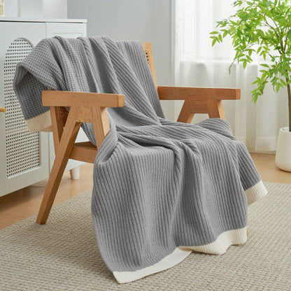 Manta de chenilla con tejido de gofre Ortekor Cozy Bliss | Cálida y transpirable | Suave y elegante para el confort del hogar