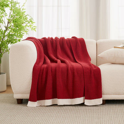 Manta de chenilla con tejido de gofre Ortekor Cozy Bliss | Cálida y transpirable | Suave y elegante para el confort del hogar