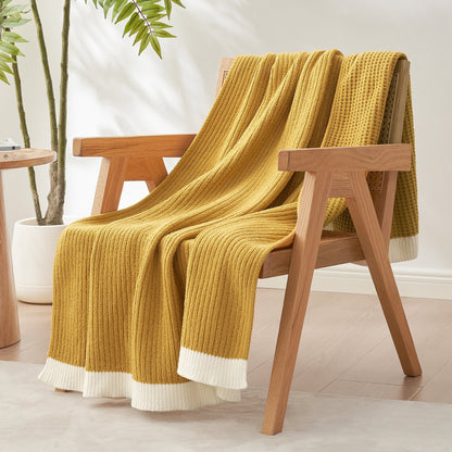 Manta de chenilla con tejido de gofre Ortekor Cozy Bliss | Cálida y transpirable | Suave y elegante para el confort del hogar