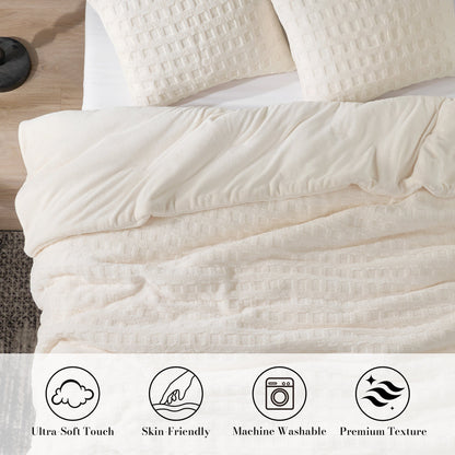 Ortekor Cozy Bliss | King Comforter Set with Reversible Design & Soft Waffle Texture | Luxurious Bedding for Cold Weather