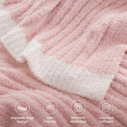 Ortekor Cozy Bliss | Soft Ribbed Throw Blanket with Vertical Stripe Pattern | Lightweight Comfort for Modern Living
