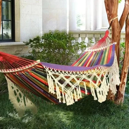 BOHOLIVA – Cozy Canvas Double Hammock for Outdoor Relaxation
